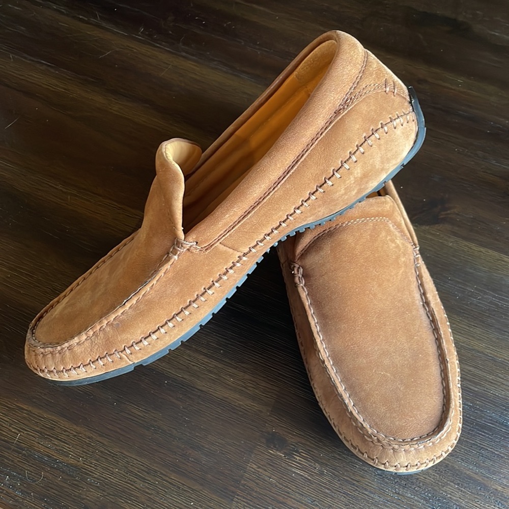 EUC H.S. Trask High Quality Genuine Leather Antelope Venetian Loafers Size 10.5